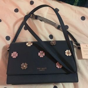 Kate spade convertible crossbody Cameron spade flower applique petrolblue